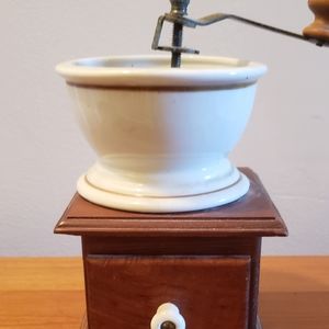 Antique Vintage London Pottery Porcelain Bowl Coffee Grinder